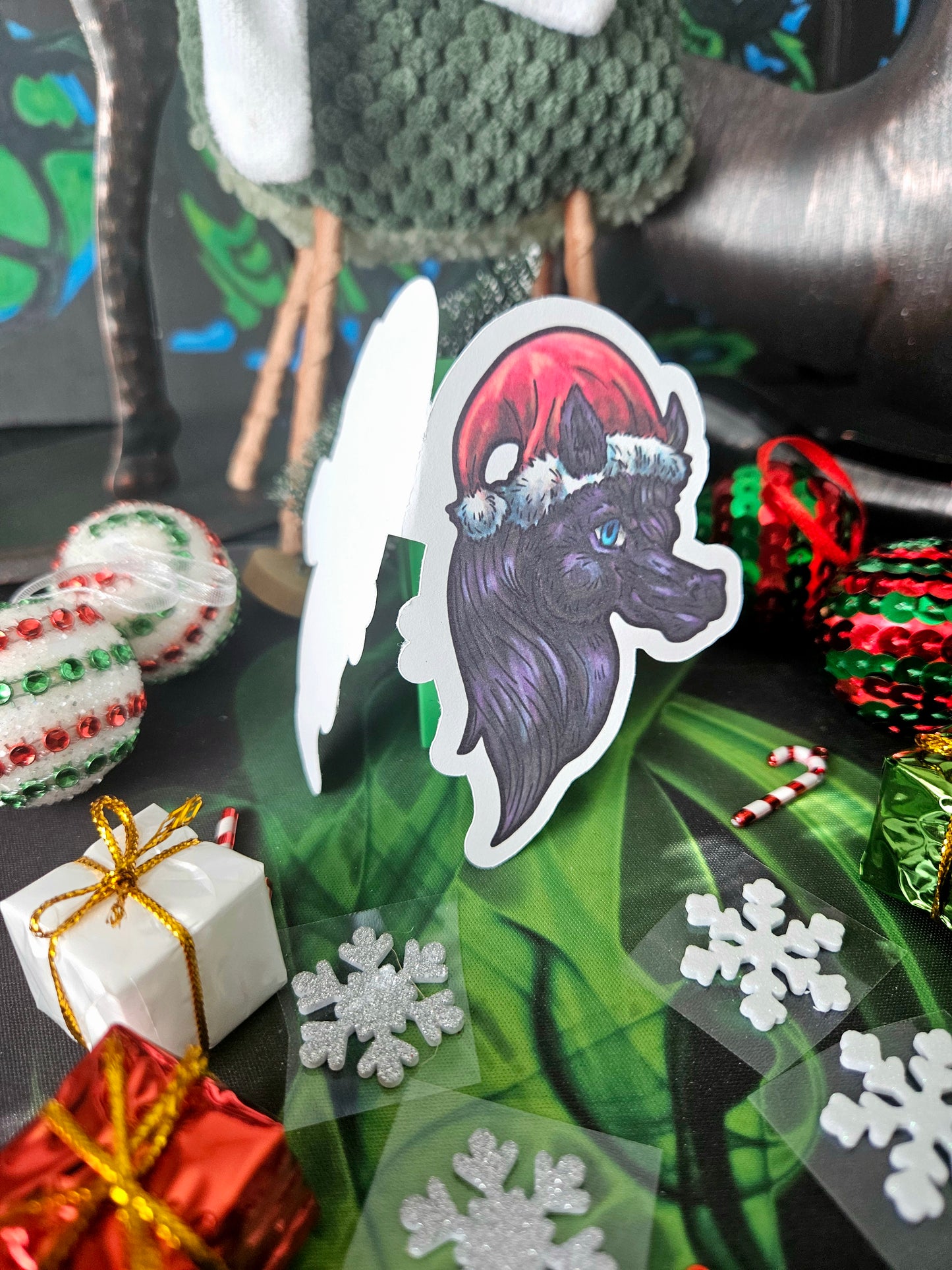 Black Ice the Horse Die-Cut Greeting Card