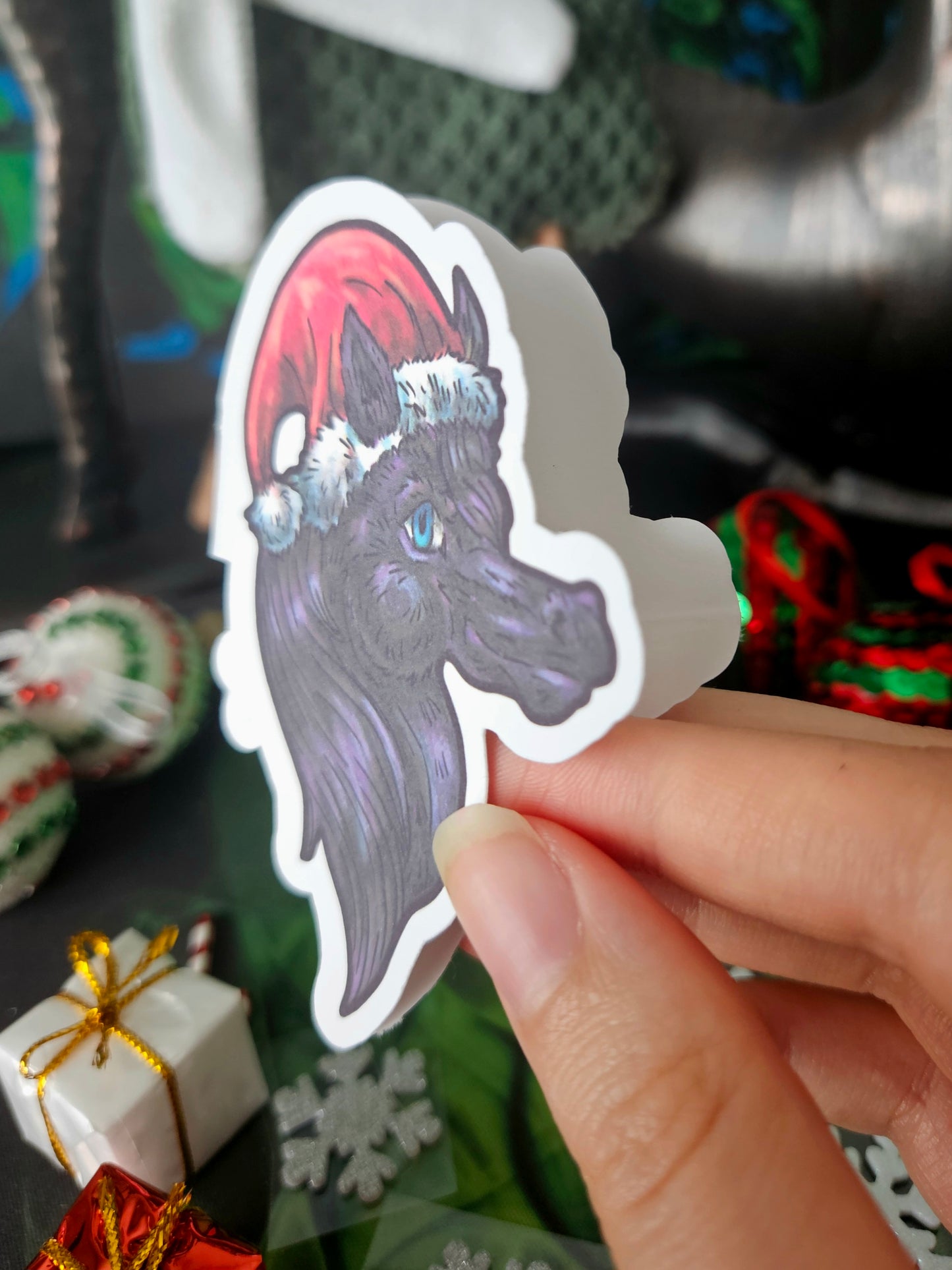 Black Ice the Horse Die-Cut Greeting Card