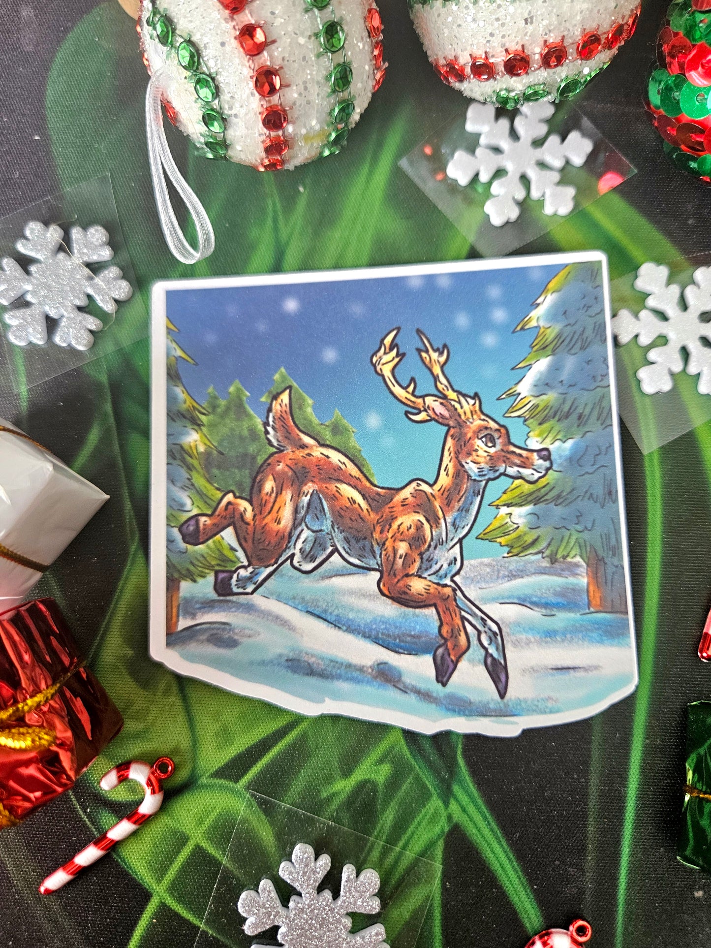 Jingle the Deer Full Body Sticker