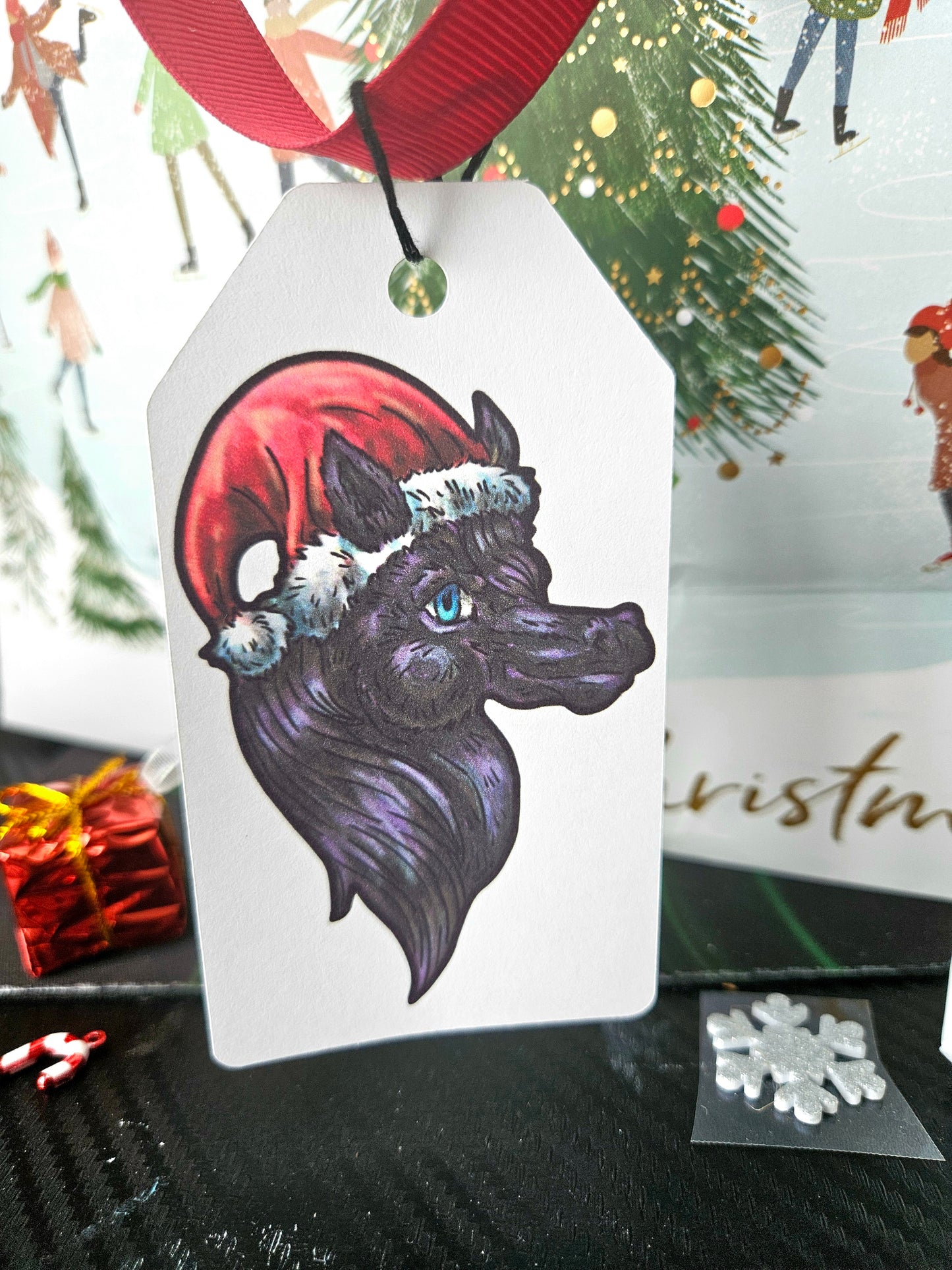 Black Ice the Horse Gift Tag