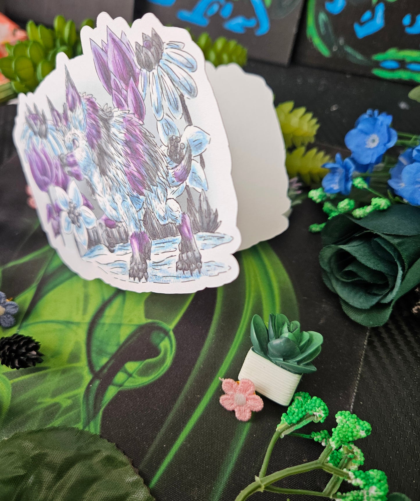 Snowdrop – Winter Fantasy Hedgehog Creature Greeting Card – Cute Mythical Animal Card – Original Fantasy Creature