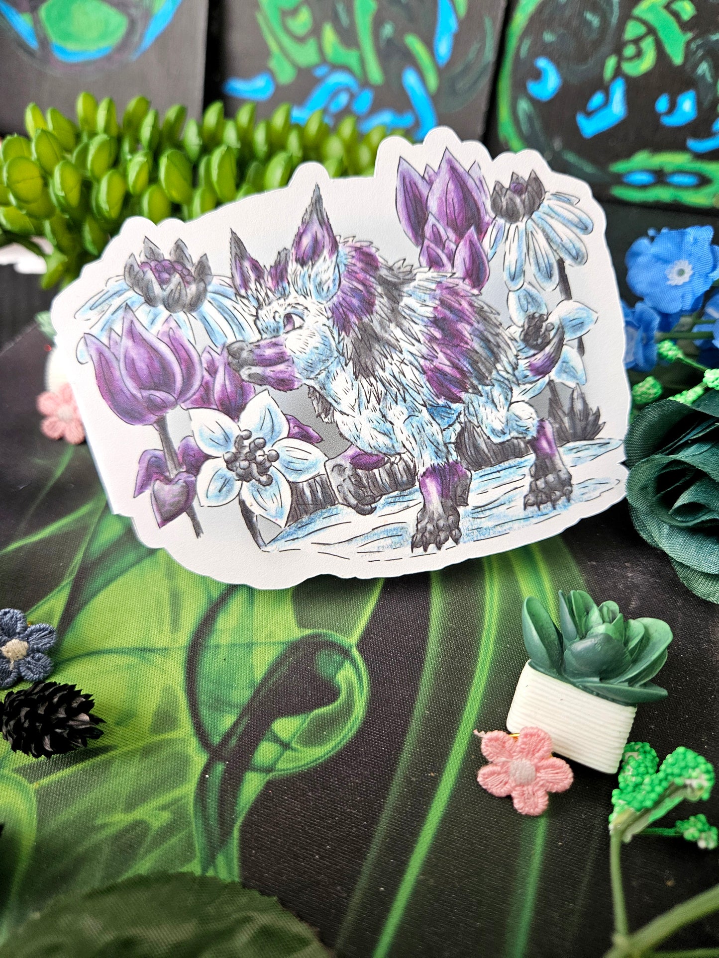 Snowdrop – Winter Fantasy Hedgehog Creature Greeting Card – Cute Mythical Animal Card – Original Fantasy Creature