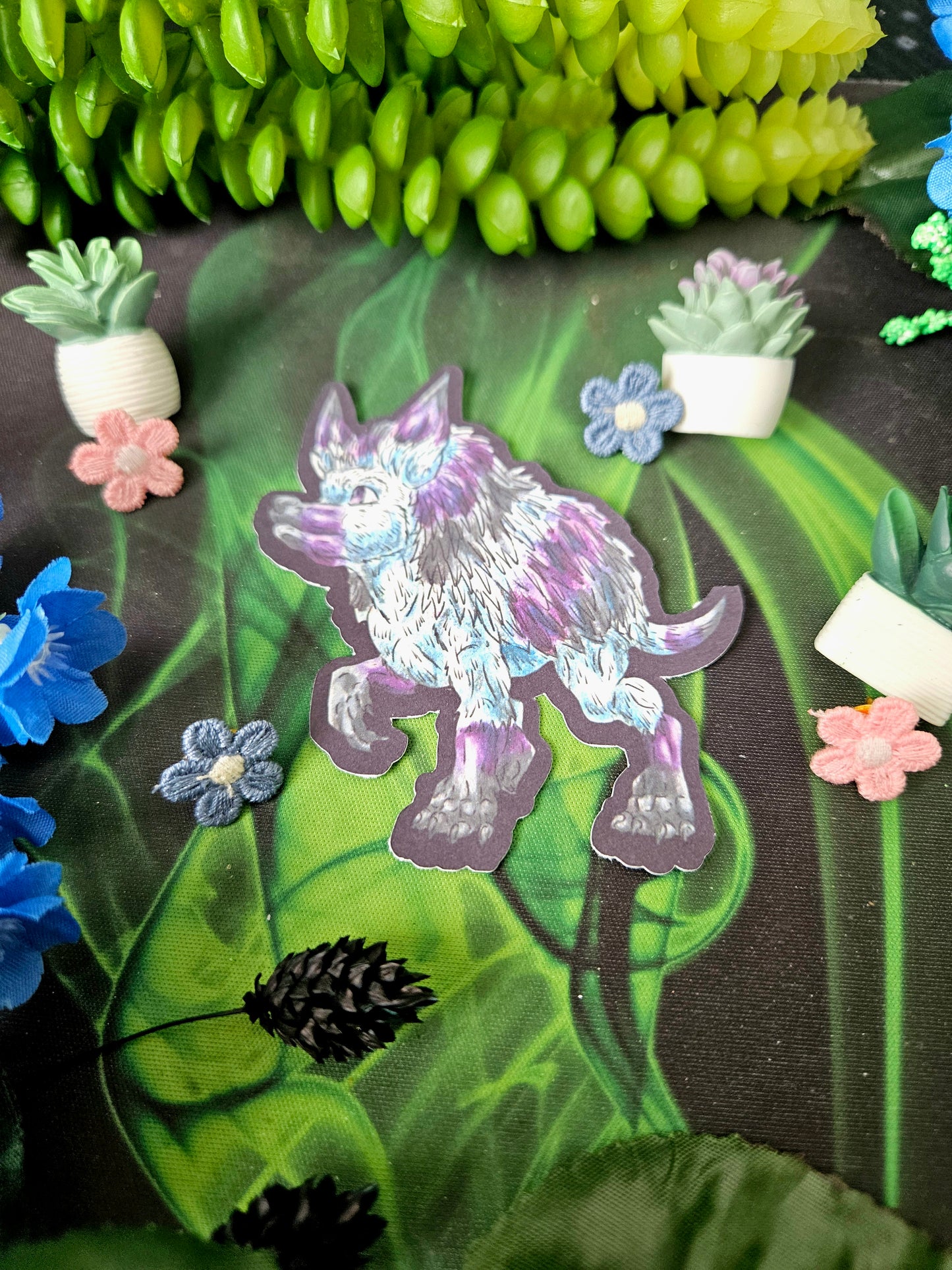 Snowdrop – Winter Fantasy Hedgehog Creature Sticker – Cute Mythical Animal Art Decal – Original Fantasy Creature