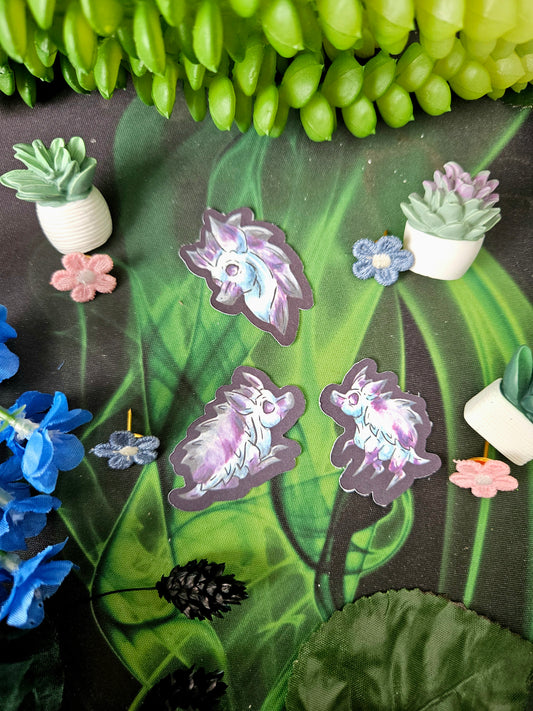 Minis Snowdrop – Winter Fantasy Hedgehog Creature Stickers – Cute Mythical Animal Art Decal – Original Fantasy Creature (3PK)