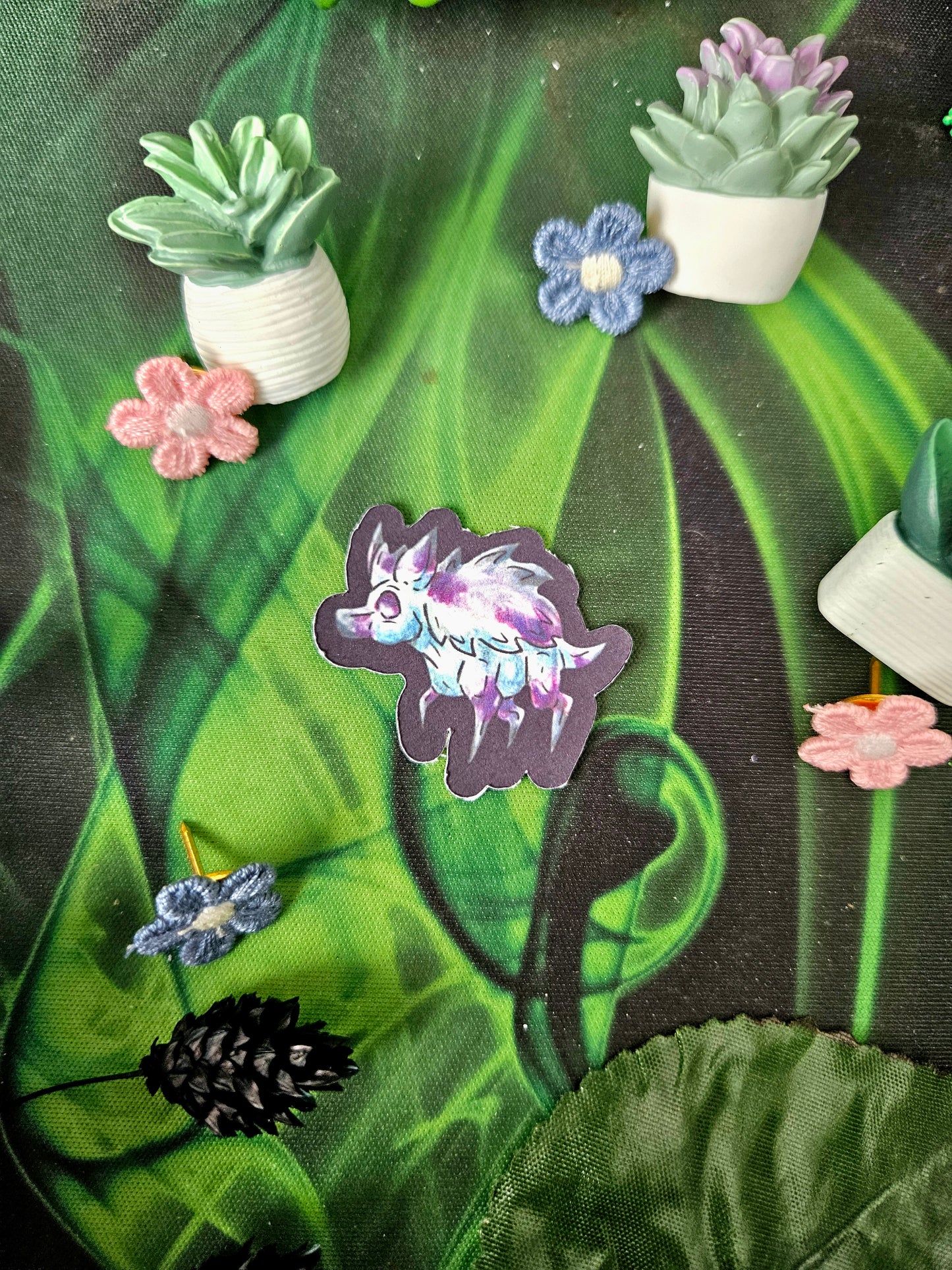 Minis Snowdrop – Winter Fantasy Hedgehog Creature Stickers – Cute Mythical Animal Art Decal – Original Fantasy Creature (3PK)