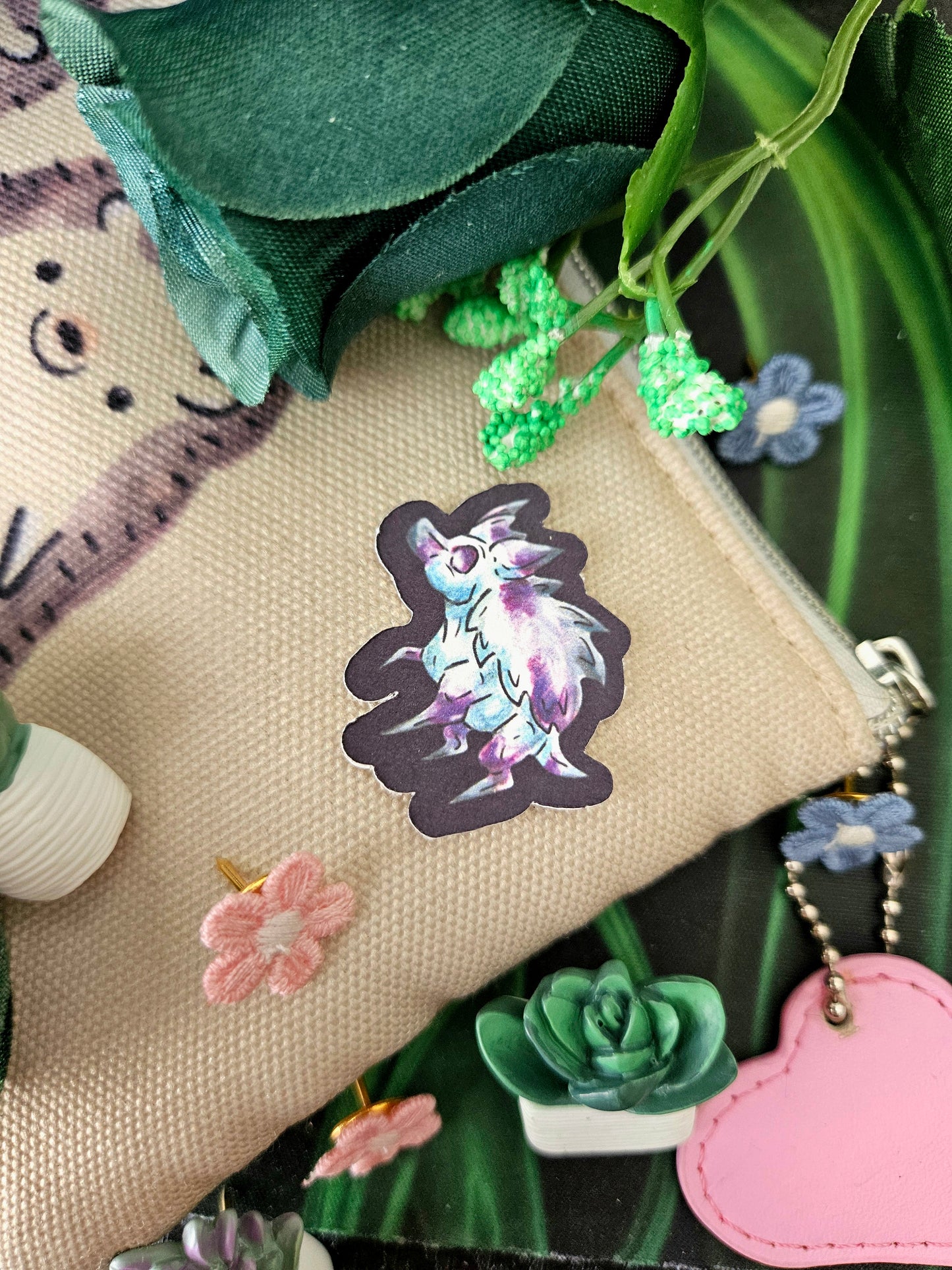 Minis Snowdrop – Winter Fantasy Hedgehog Creature Shrink Pins – Cute Mythical Animal Art Decal – Original Fantasy Creature 3pk