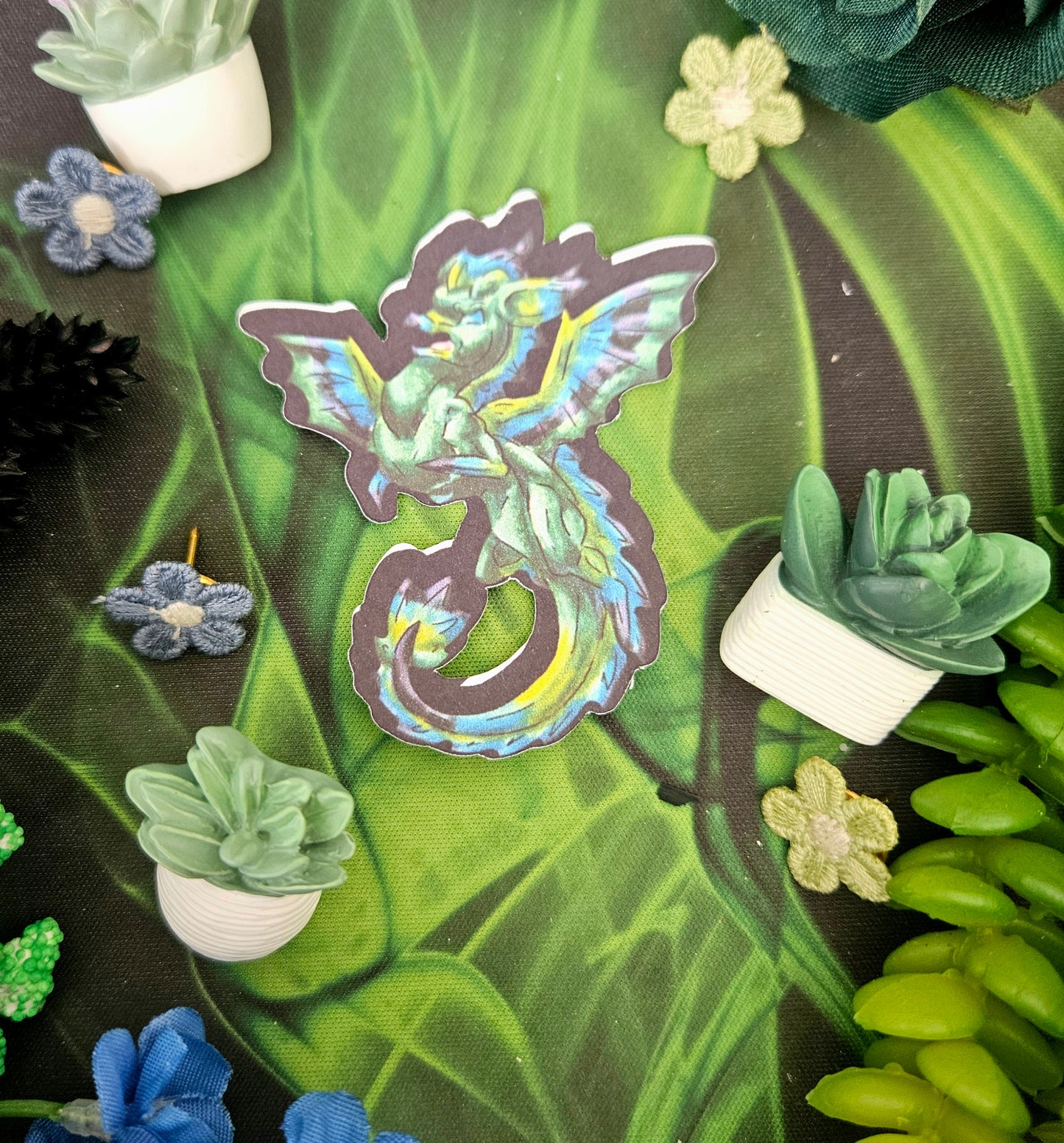 Arlith- Emerald Dragon – Aggressive Green Fantasy Chibi Dragon – Chibi Dragon Stickers – Mythical Creature– Dragon Lover Gift- Stickers 3pk