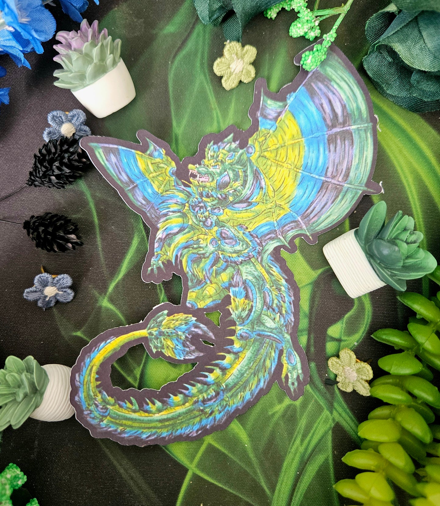 Arlith- Emerald Dragon – Aggressive Green Fantasy Dragon – Dragon Body Sticker – Mythical Creature– Dragon Lover Gift- Sticker