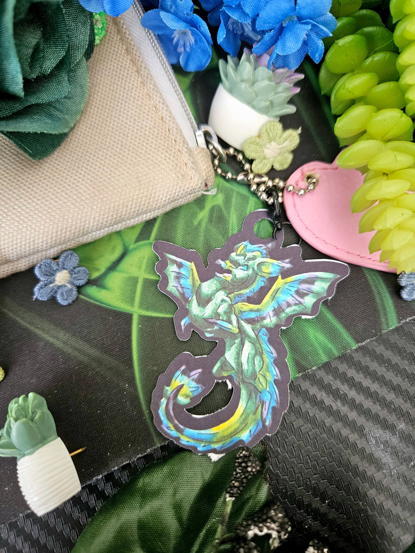 Arlith- Emerald Dragon – Aggressive Green Fantasy Chibi Dragon – Dragon Charms – Mythical Creature– Dragon Lover Gift- Charms 3pk