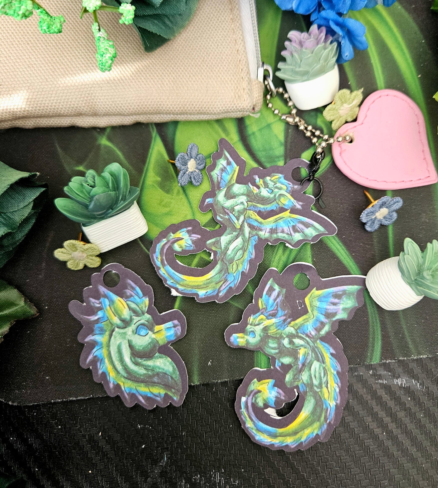 Arlith- Emerald Dragon – Aggressive Green Fantasy Chibi Dragon – Dragon Charms – Mythical Creature– Dragon Lover Gift- Charms 3pk