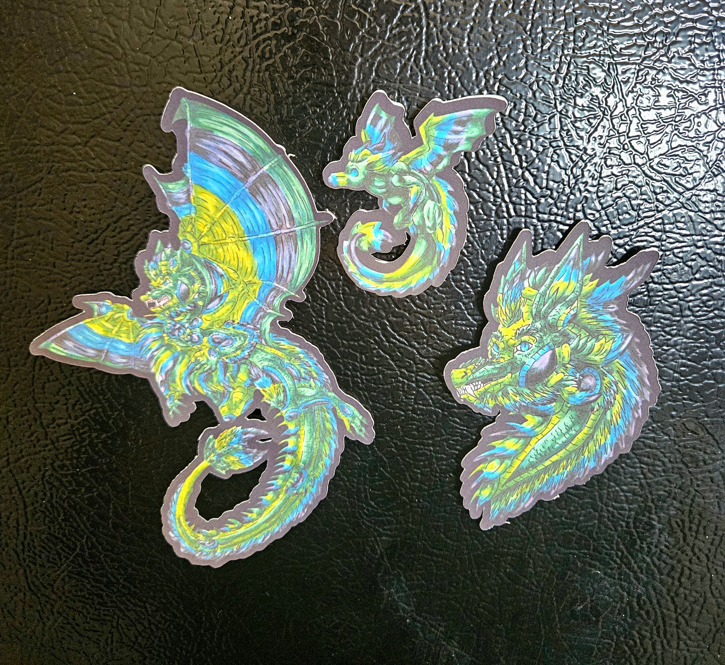 Arlith- Emerald Dragon – Aggressive Green Fantasy Dragon –Dragon Magnets – Mythical Creature– Dragon Lover Gift- Magnets 3pk