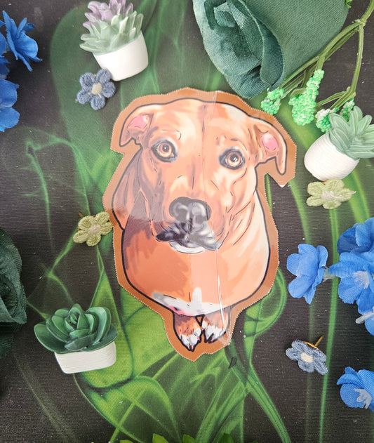 Cute Dog Sticker- Dog Lover Gift- Sticker - Hound Dog Mix Breed