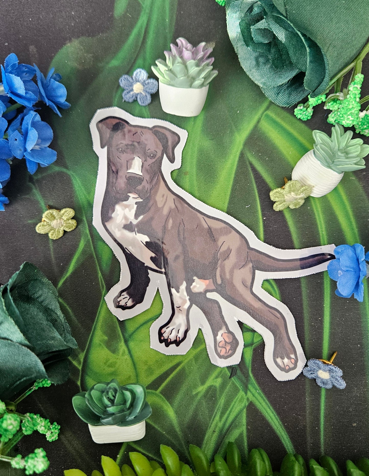 Cute Dog Sticker- Dog Lover Gift- Sticker -Staffy Dog Mix Breed