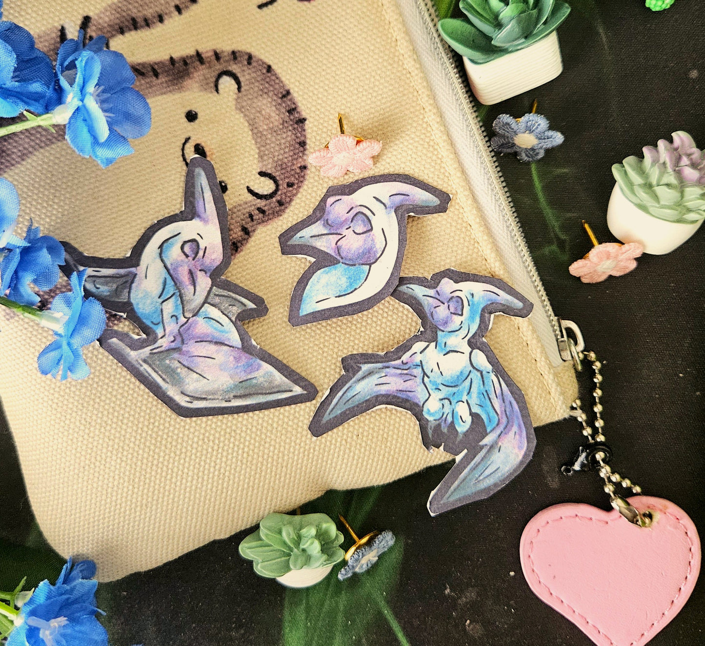 Siln - Pterodactyl Art- Flying Dinosaur - Dino Lover Gift - Multi-Pack Pins