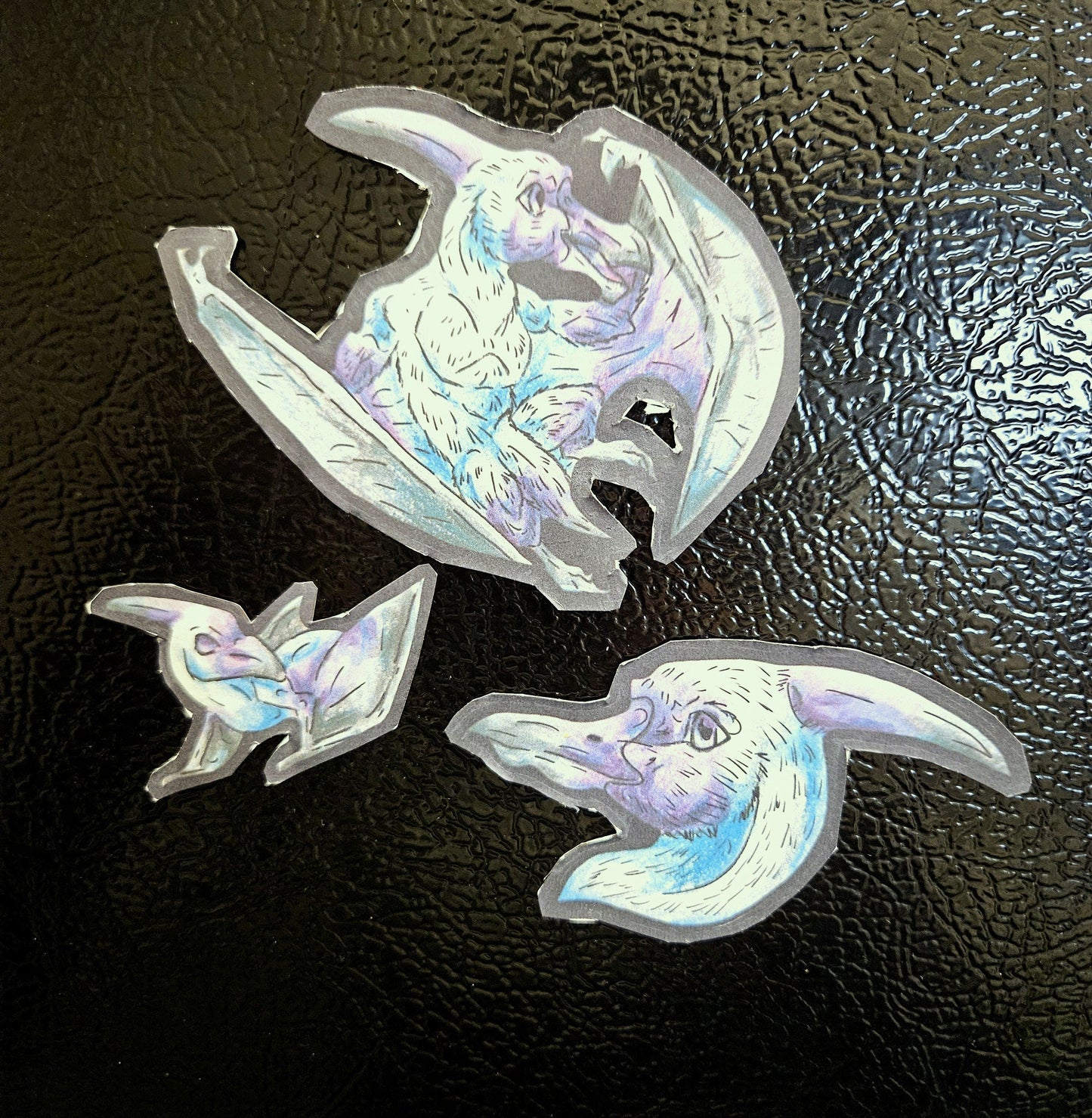 Siln - Pterodactyl Art - Flying Dinosaur Illustration - Multi Pack Magnets
