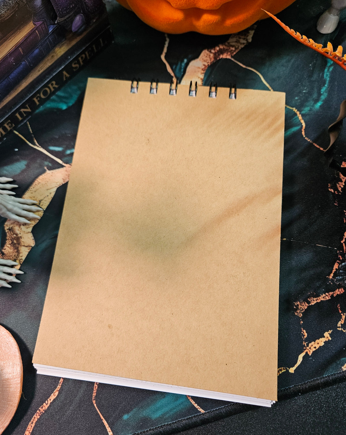 Handmade Sketchbook- Notebooks- Hedgehog and leaves