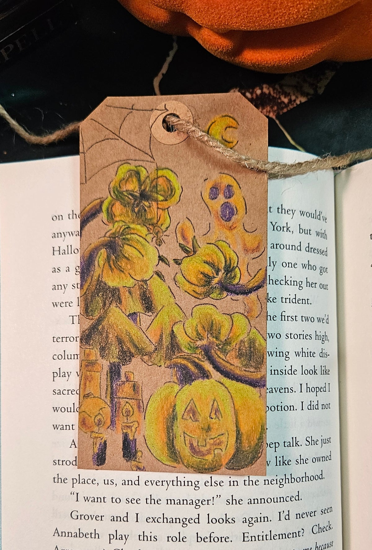 Kraft Paper Gift Tag or bookmark- Halloween (Colored Version)