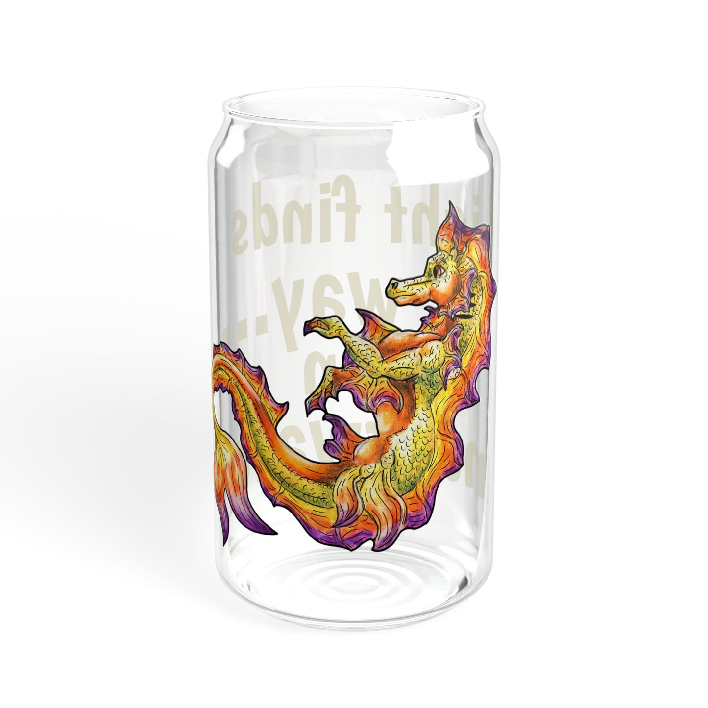 Baby Sunrise Hippocampus – Light Underwater- Golden Ocean Fantasy Art – Warm Fantasy Sea Creature Art- Glass Tumbler16oz
