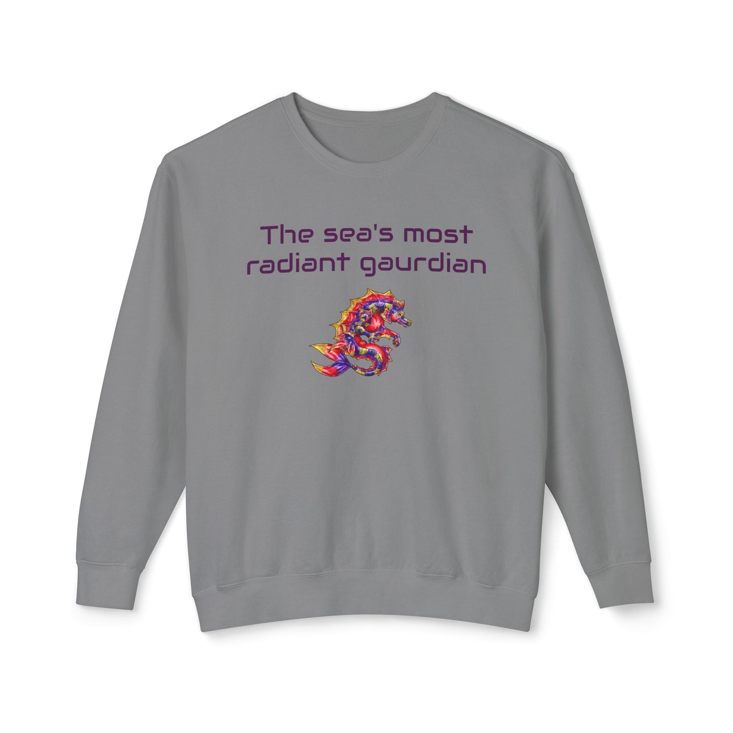 Sunset Hippocampus- The Sea's Guardian- Marine Fantasy Illustration- Fantasy Ocean Art- Unisex Crewneck