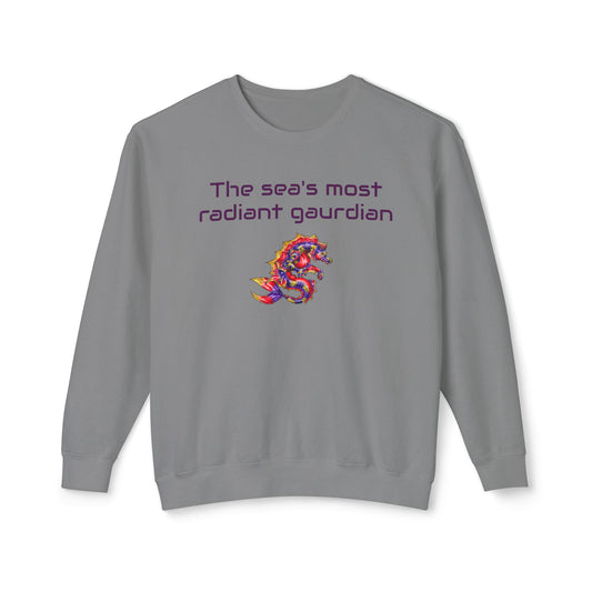 Sunset Hippocampus- The Sea's Guardian- Marine Fantasy Illustration- Fantasy Ocean Art- Unisex Crewneck