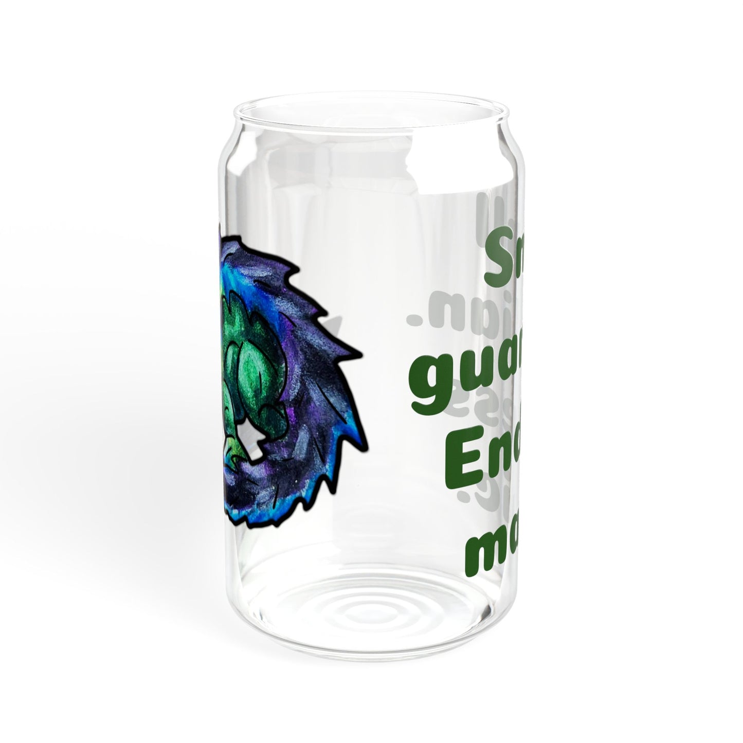 Chibi Arlathia the Hedgehog- Endless Magic- Green Creature Drawing - Cute Animal Illustration- Glass Tumbler, 16oz