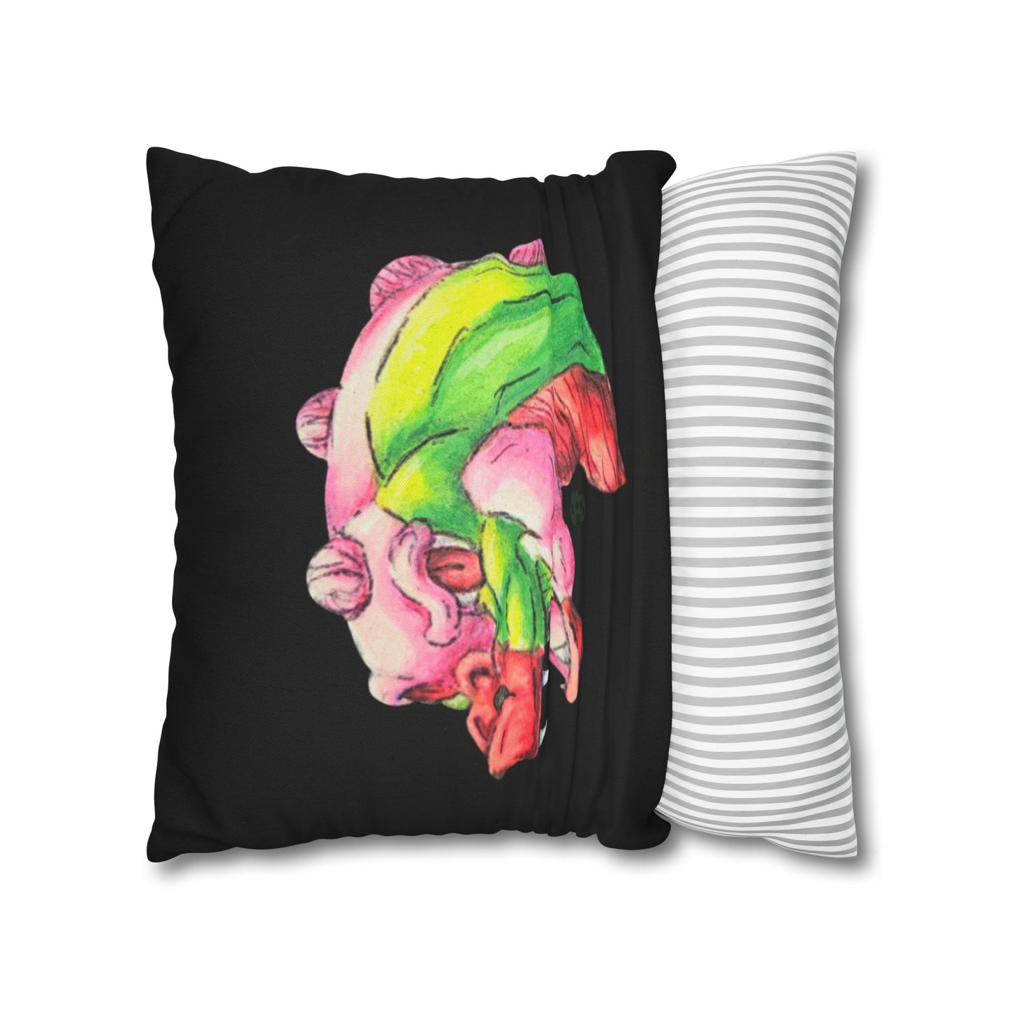 Dimetrodon Heads Spun Polyester Square Pillowcase