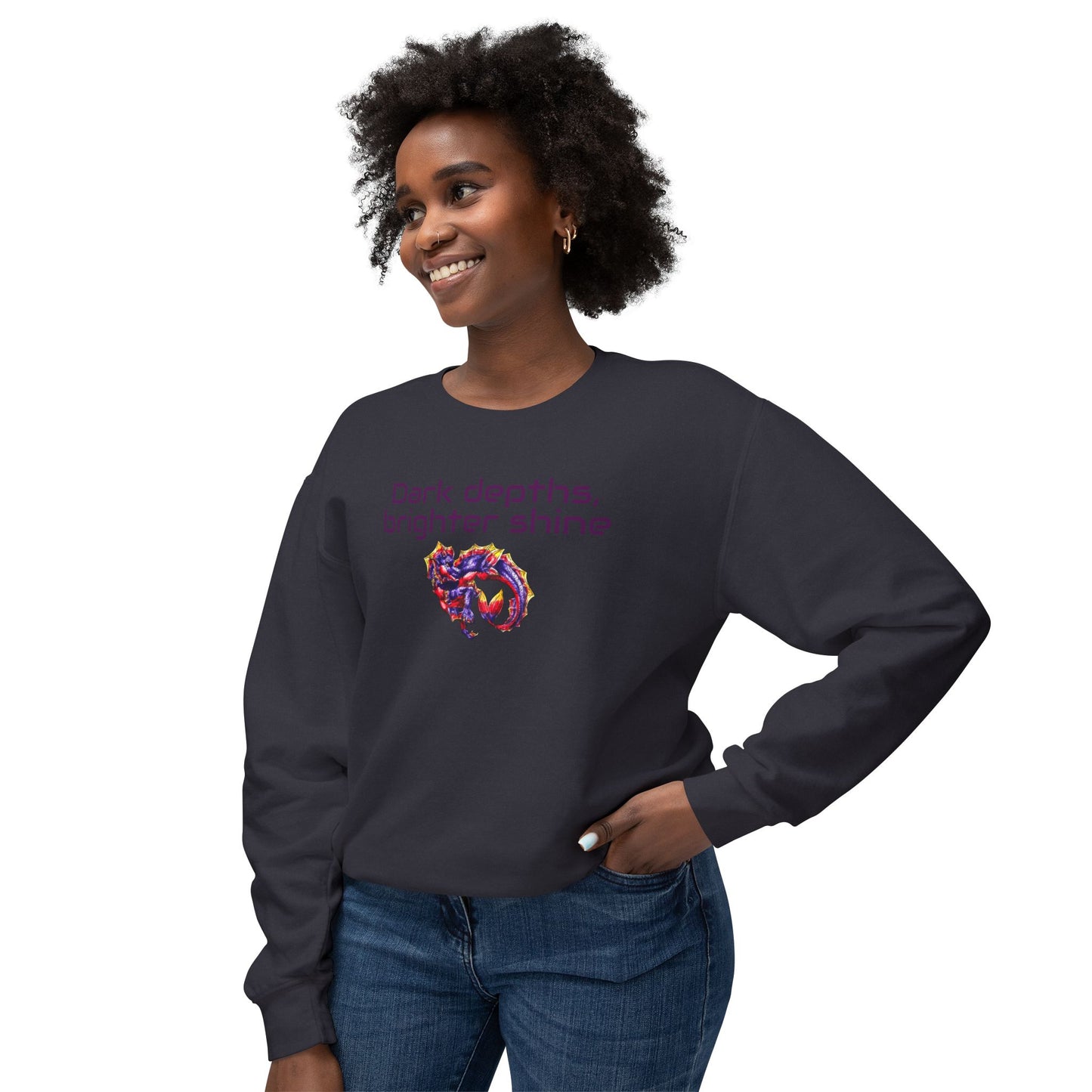 Baby Sunset Hippocampus- Depths & Shine- Marine Fantasy Illustration- Fantasy Ocean Art- Unisex Crewneck