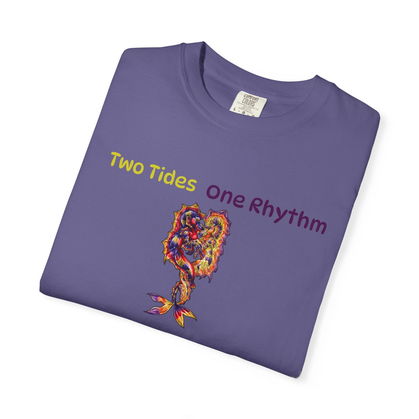 Dual Hippocampus – Two Rhythms- Dual Ocean Fantasy Art – Hippocampus Pair- T Shirt