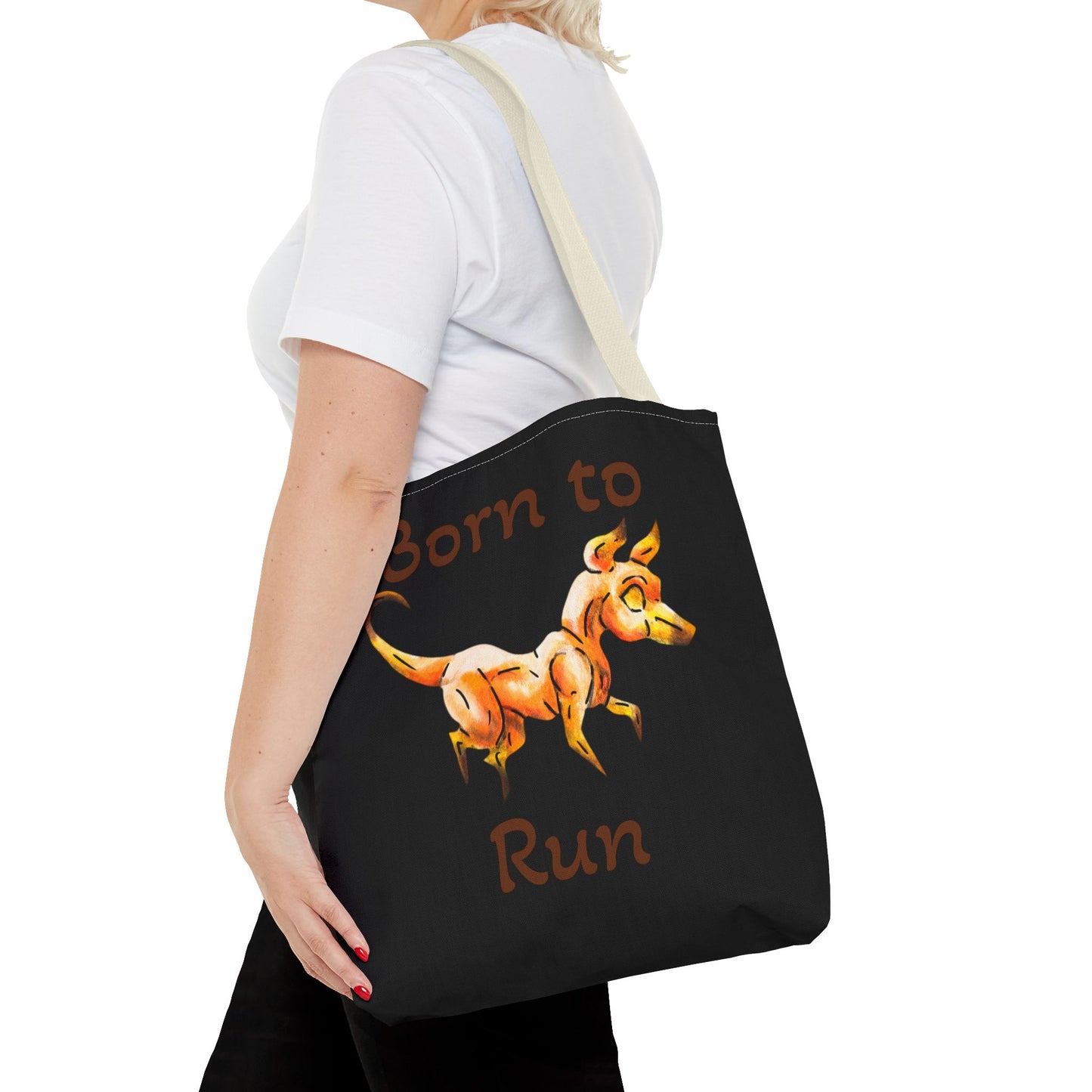 Caenin- Double-Sided Bag- Chibi Orange Dog – Warm Fantasy Dog Art – Fantasy Creature Decor – Dog Lover Gift– Tote Bag