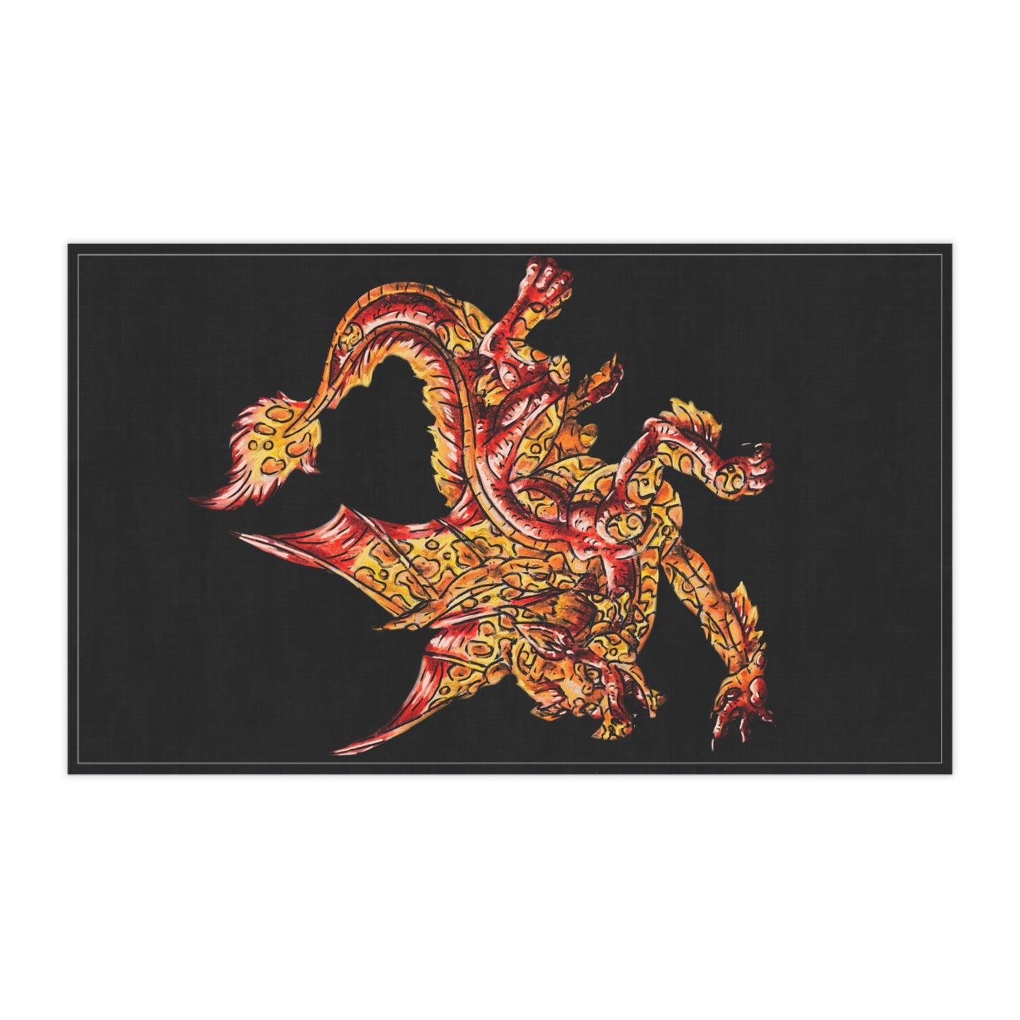 Cutesy Fire Dragon Tea Towel