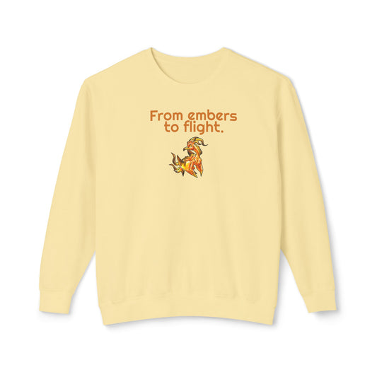 Chibi Cayene the Pheonix- Embers- Fantasy Bird Illustration- Majestic Phoenix- Crewneck