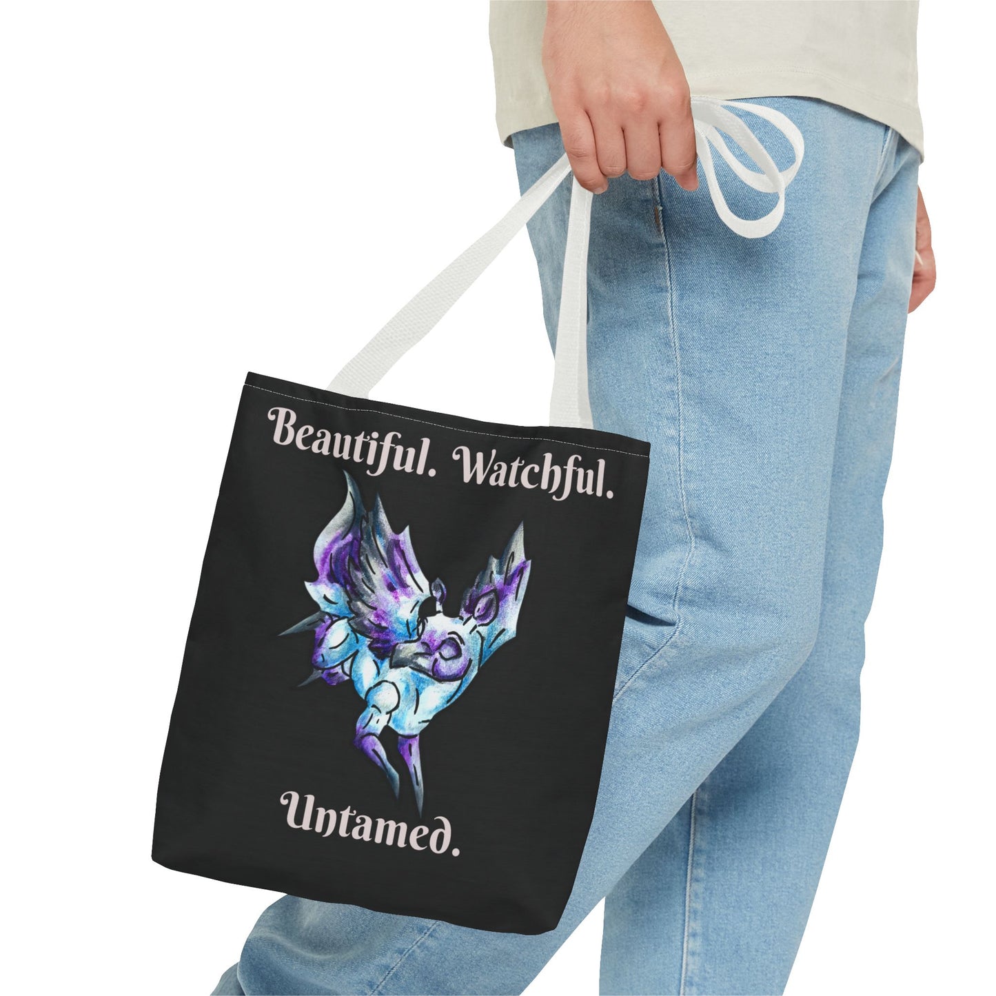 Chib Seleste the Peryton- Fantasy Creature- White Deer Bird- Two-Toned Tote Bag