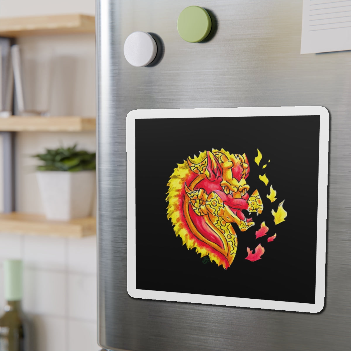 Cutesy Fire Dragon Head Magnets