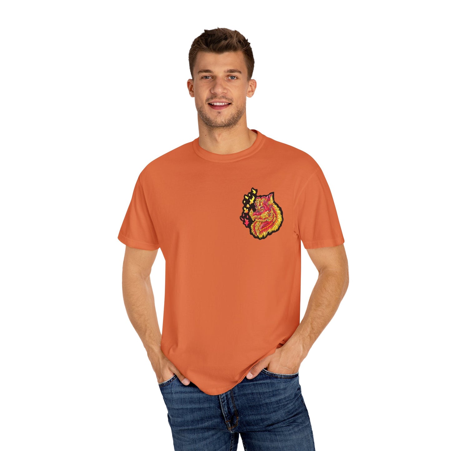 Fire Dragon Head 2 Unisex Garment-Dyed T-shirt