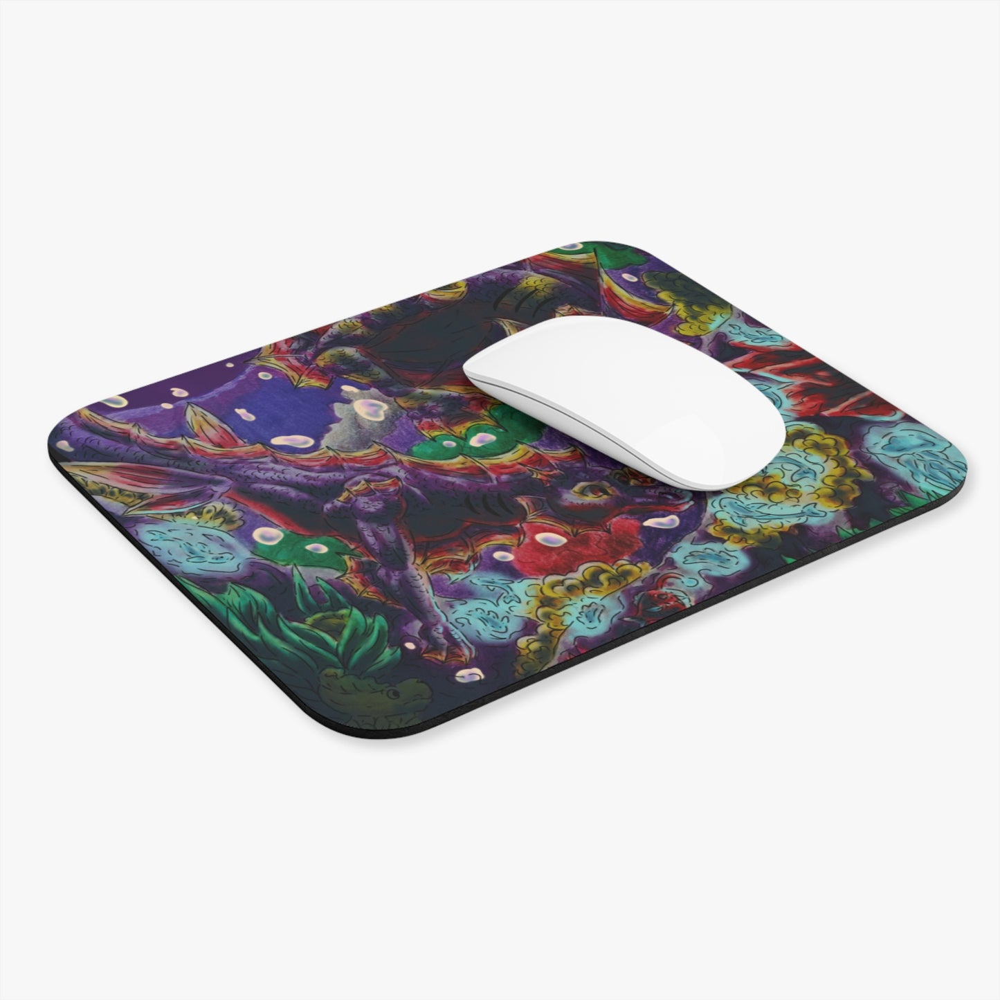 Sunset Hippocampus- Vibrant Ocean Fantasy Art- Marine Fantasy Illustration- Fantasy Ocean Art- Mouse Pad