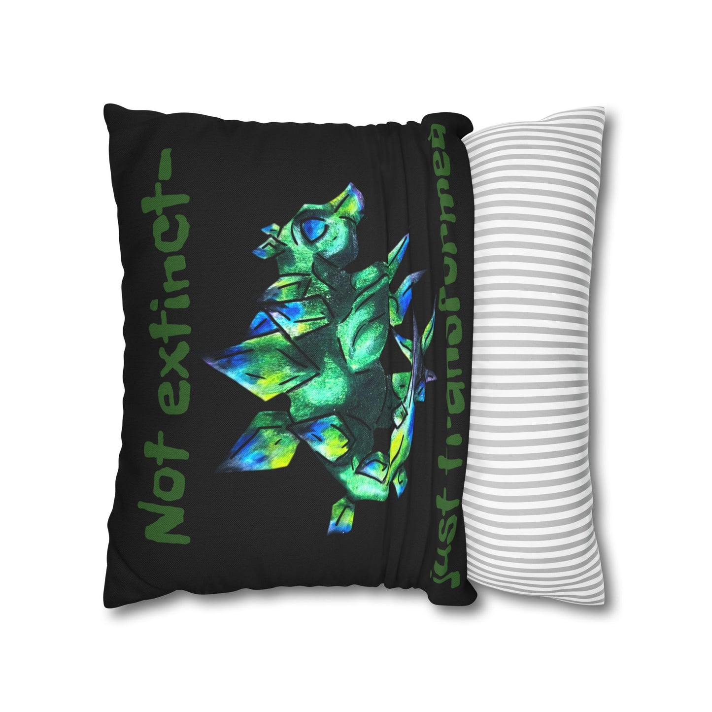 Chibi Arith the Stegosaurus- Chibi Dinosaur Art- Prehistoric Creature - Double-sided Pillow Cover
