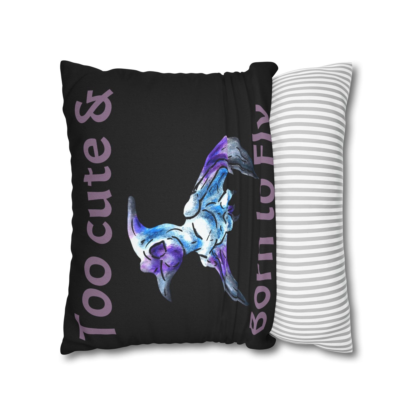 Siln – Fantasy Pterodactyl Art - Double-sided Flying Dinosaur Illustration Spun Polyester Square Pillowcase