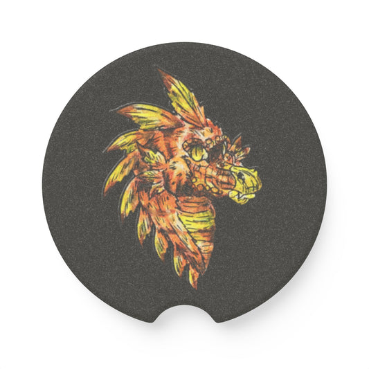Caena the Raptor Head Soapstone Car Coaster