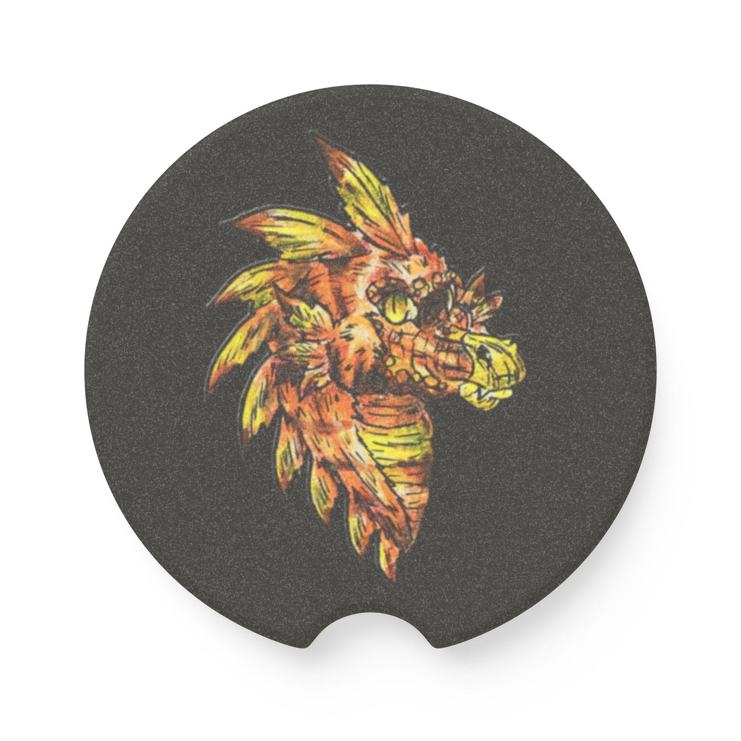 Caena the Raptor Head Soapstone Car Coaster