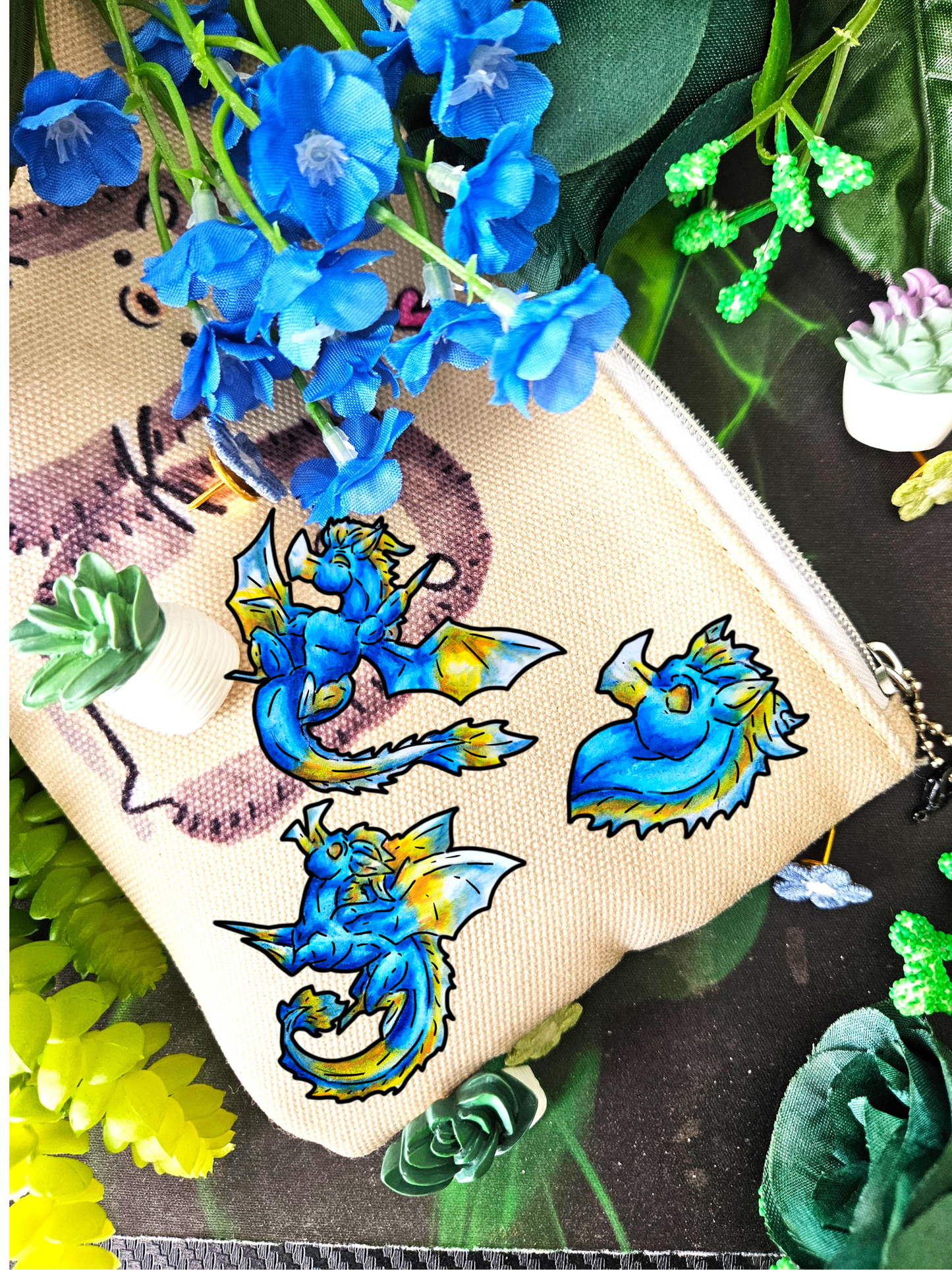 Chibi Summer Dragon- Summer Fantasy- Sunlit Tide Dragon- 3pk Shrink Pins