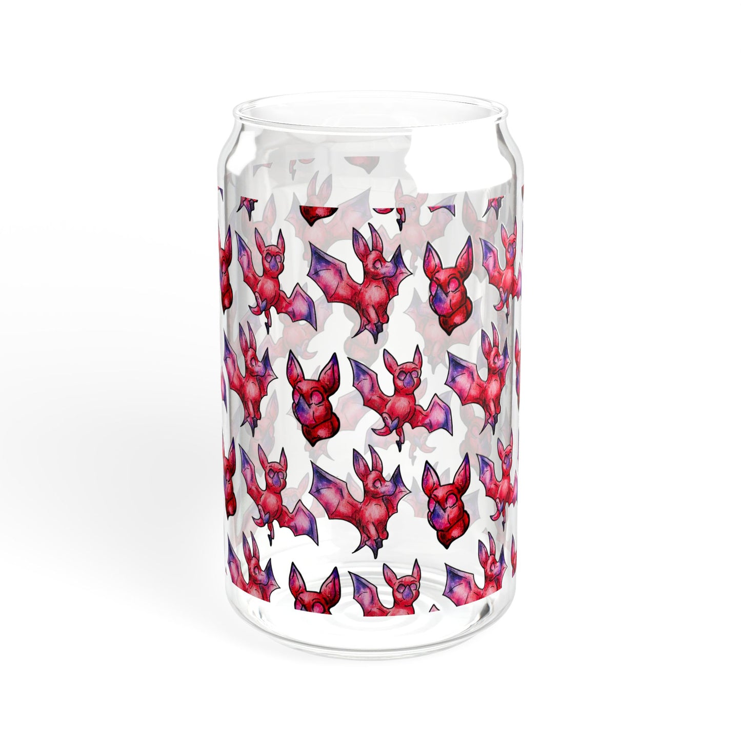 Minis Myra the Bat Pattern Sipper Glass, 16oz