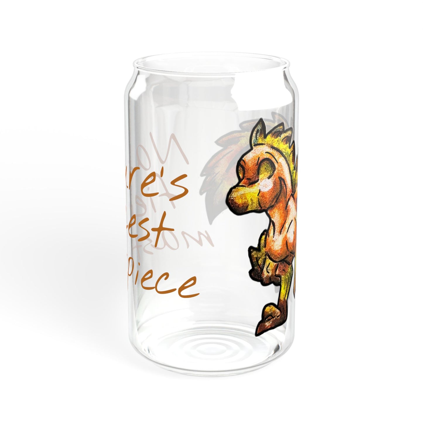 Chibi Caena the Raptor- Mastepiece- Dinosaur art- Prehistoric- Glass Tumbler 16oz