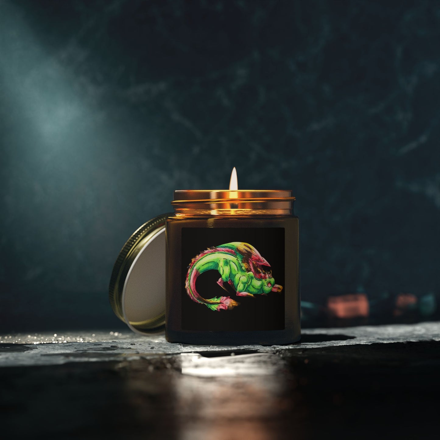 Chibi Spring Dragon- Fantasy Nature- Mythical Creature- Forest Guardian Art - Dragon Lover Gift - Scented Candles