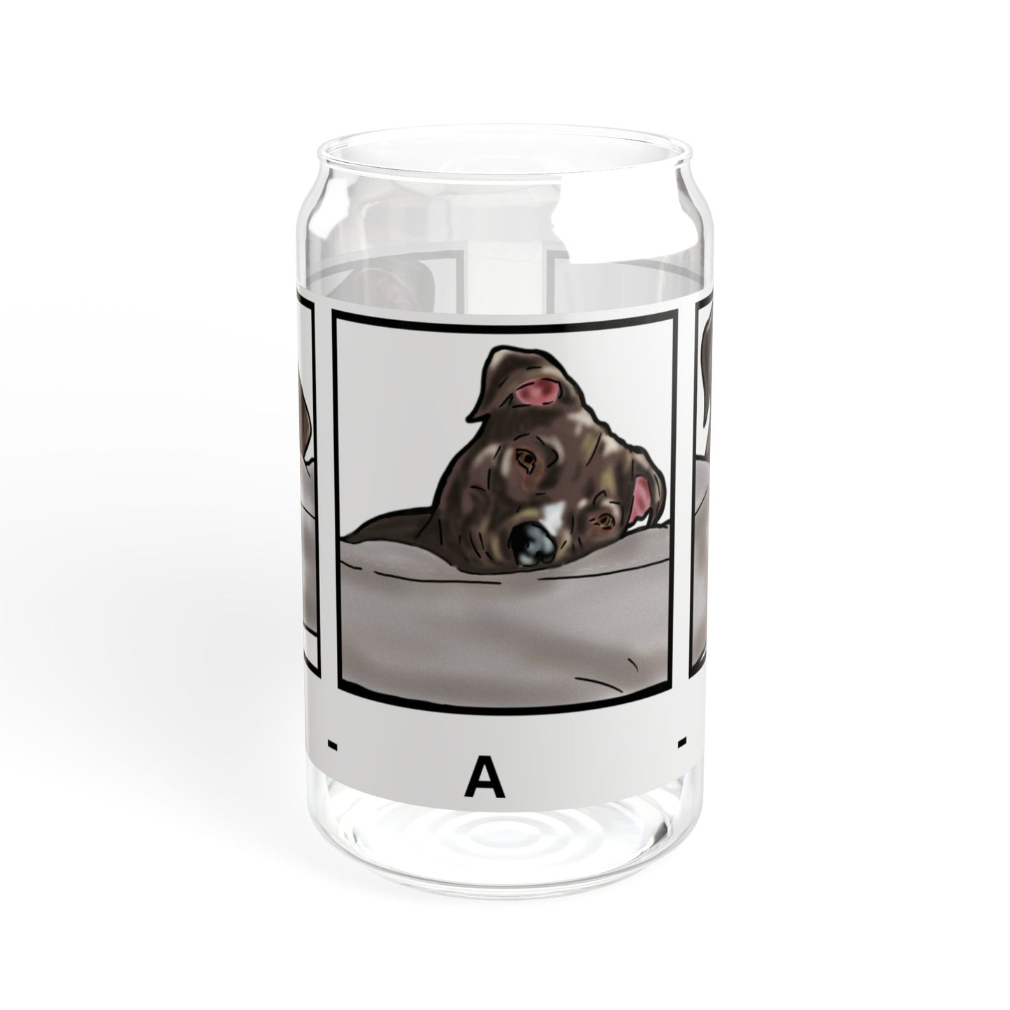 Peek A Boo Dog Sipper Glass, 16oz