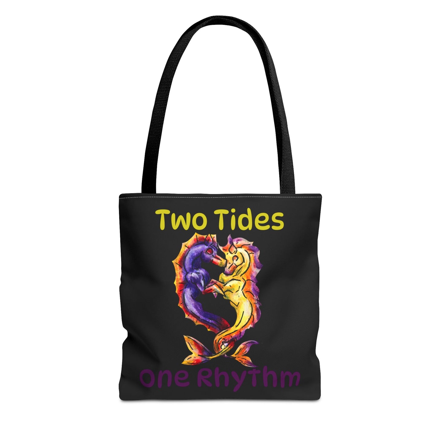 Chibi Dual Hippocampus – Dual Ocean Fantasy Art – Hippocampus Pair- Double-sided Tote Bag