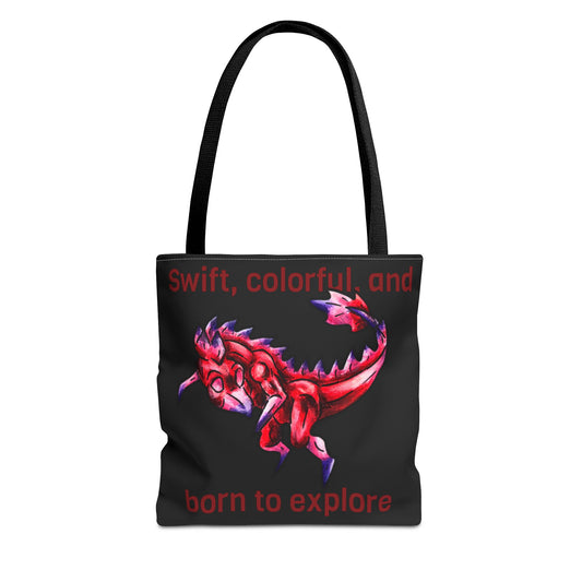 Chibi Mehr the Garudimimus- Feathered Dino- Prehistoric Dinosaur- Two-toned Tote Bag