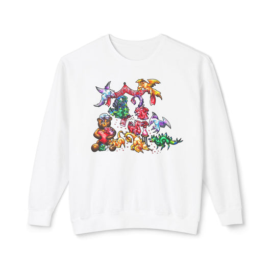 Valentine Chibis- Dinosaur Grouping – Fantasy Animal Art – Valentine's Day Art – Mythical Creature Decor – Valentine Lover Gift Unisex Crewneck