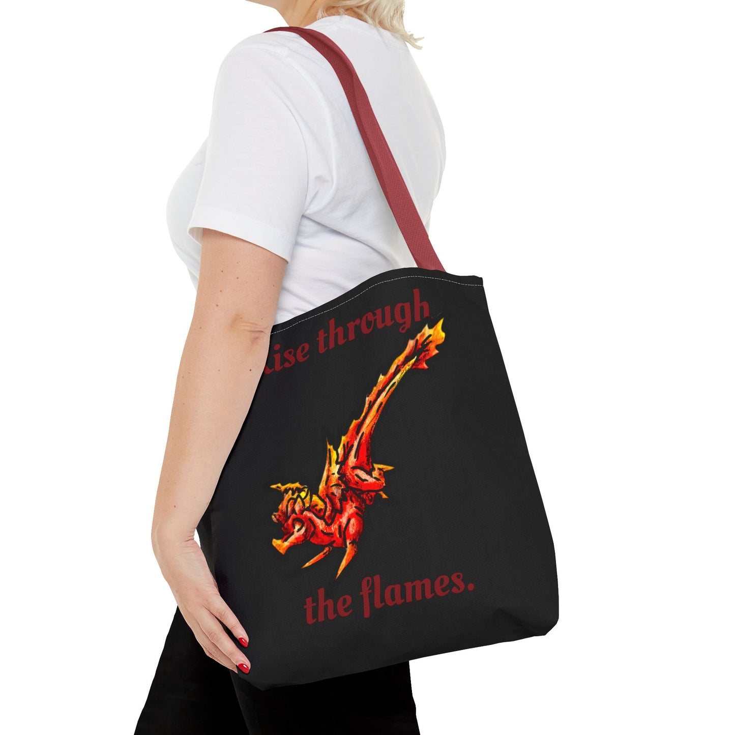Chibi Fire Dragon- Elemental- Fantasy Dragon- Double-sided Tote Bag