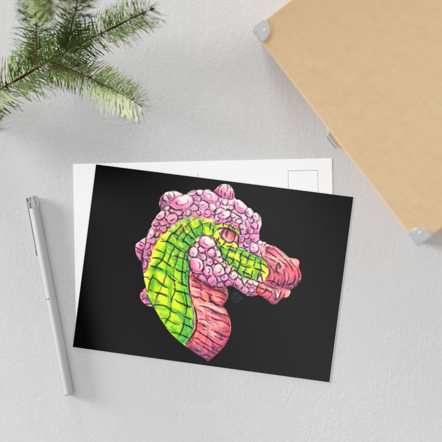 Dimetrodon Head Fine Art Postcards