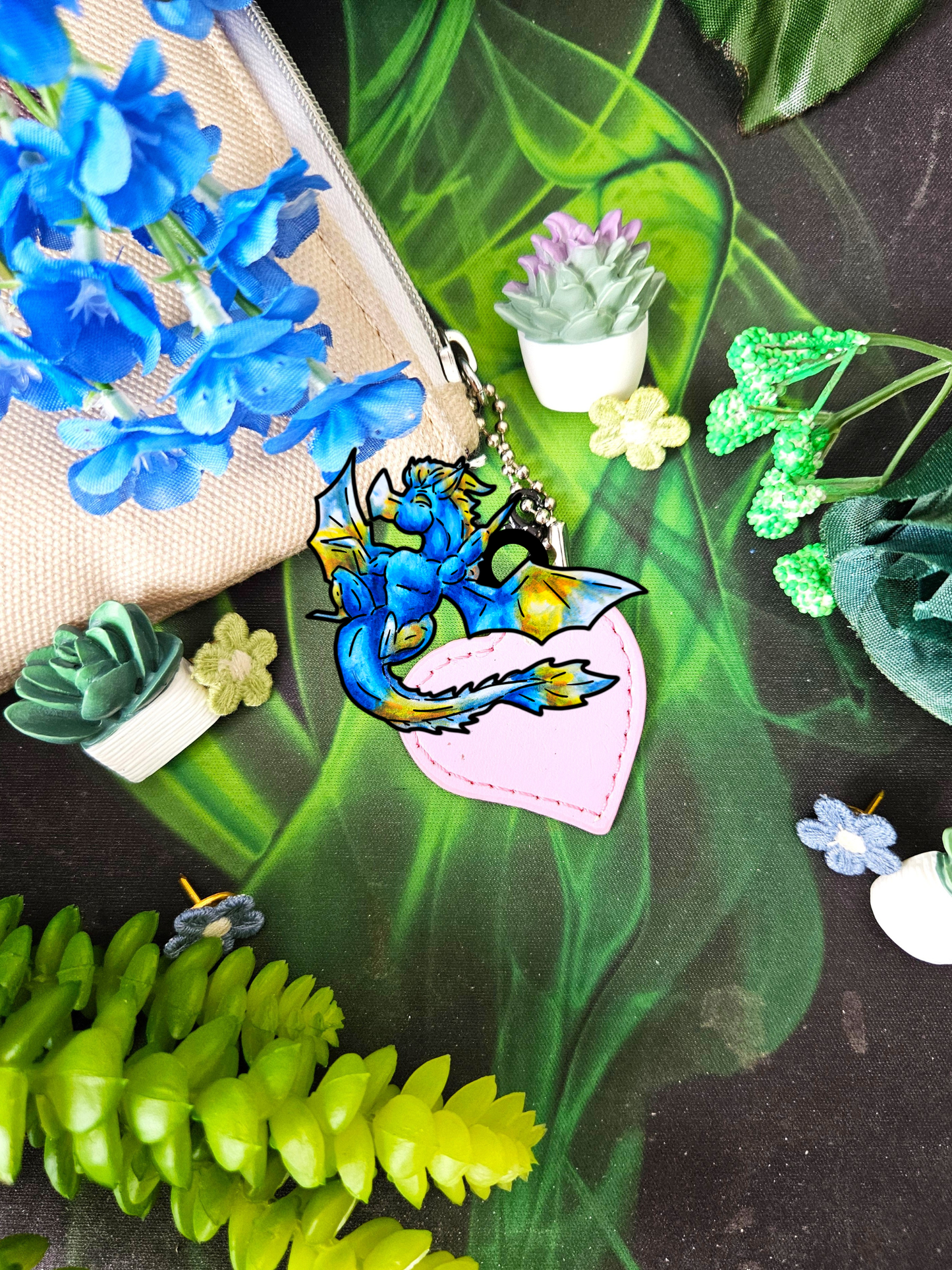 Chibi Summer Dragon- Summer Fantasy- Sunlit Tide Dragon- Shrink Charm 3pk